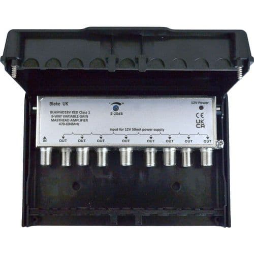 Blake 8-Way 5-20dB Masthead Amplifier RED Class 1