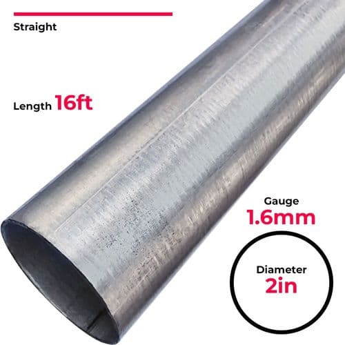 Blake Straight 16ft x 2in x 16g Galvanised Steel Pole