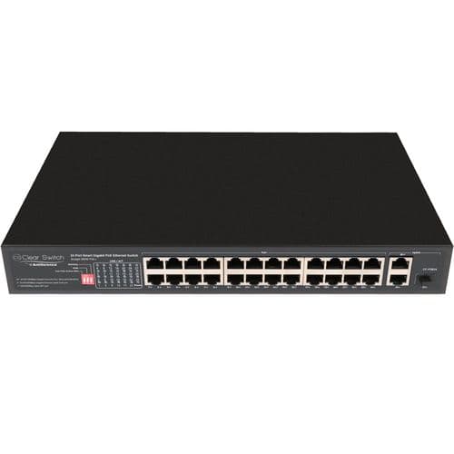 Clear Flow 24-Port Gigabit + 2GE Uplink PoE+ Switch