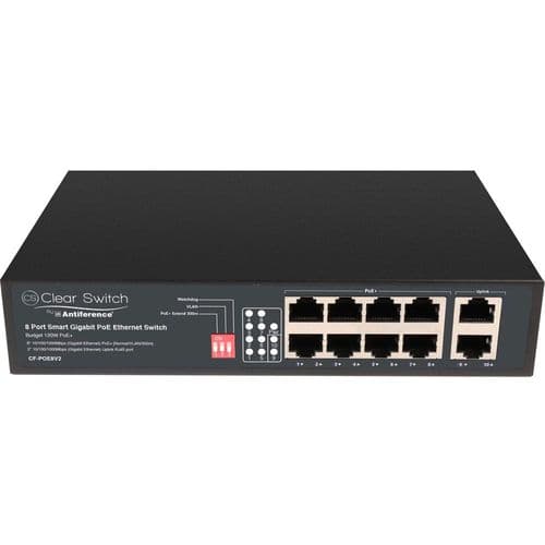 Clear Flow 8-Port Gigabit + 2GE Uplink PoE Switch (CF-POE8V2)