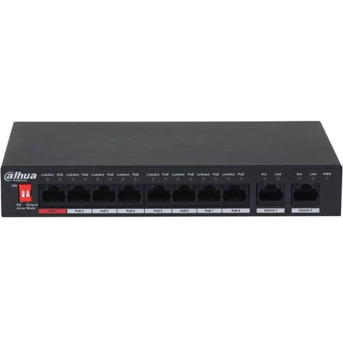 Dahua 10-Port Unmanaged Desktop Switch with 8 Port PoE (Trade Only)