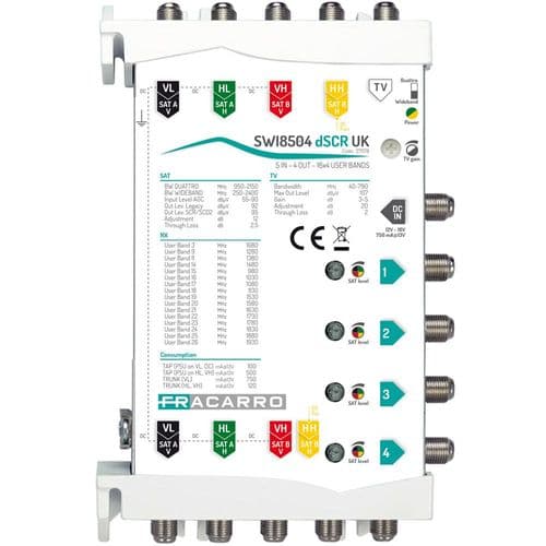 Fracarro 4 Output 5 Input Cascadable dSCR Multiswitch (271178)