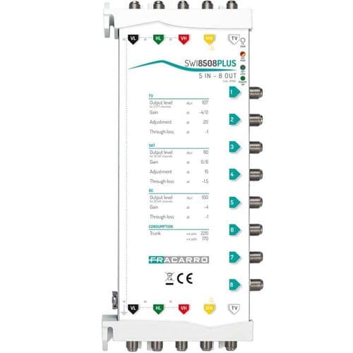 Fracarro 8 Output 5 Wire Cascadable Multiswitch (271055)