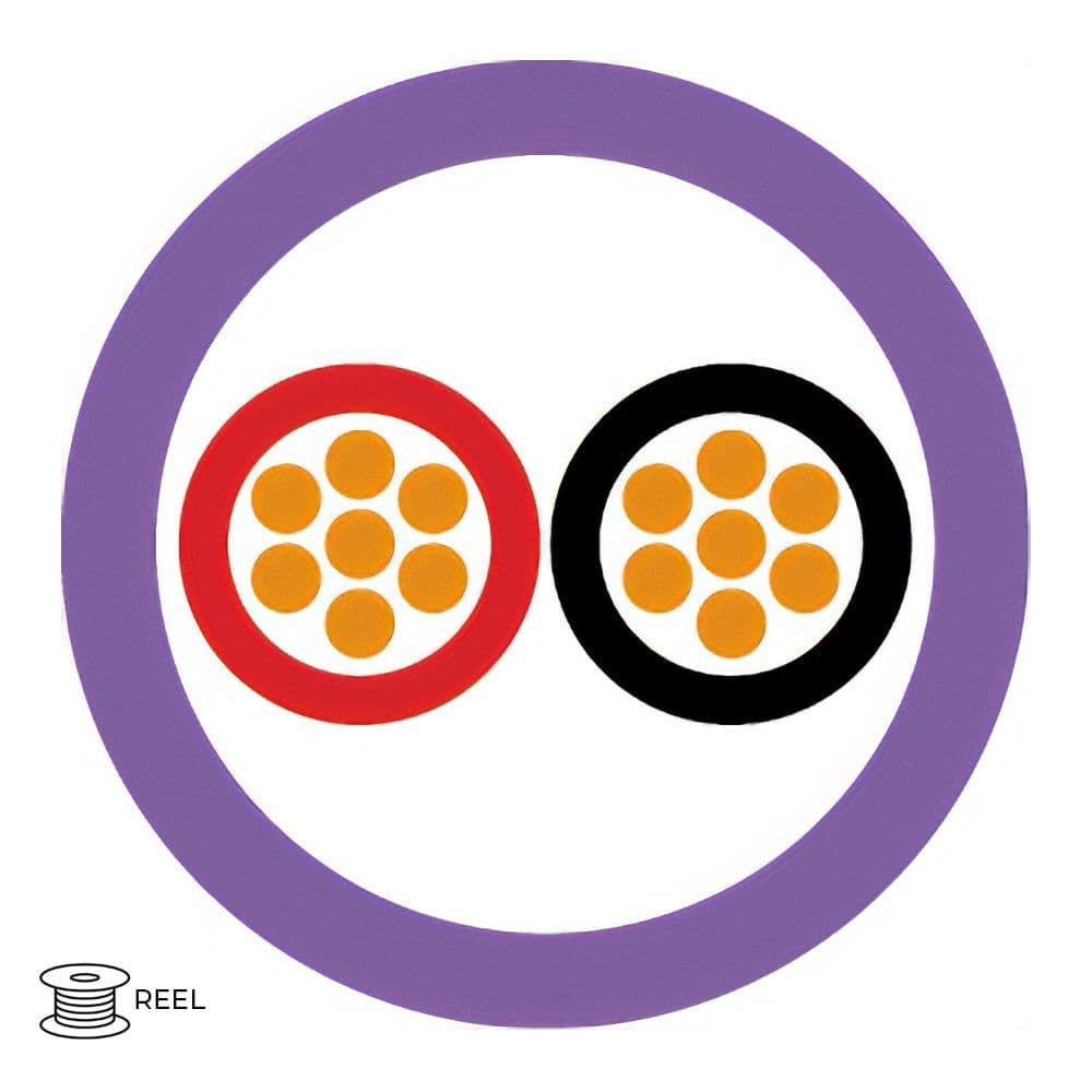 Quality Connectivity 14AWG 2 Core Speaker Flex Cable LSZH Purple (Reel)