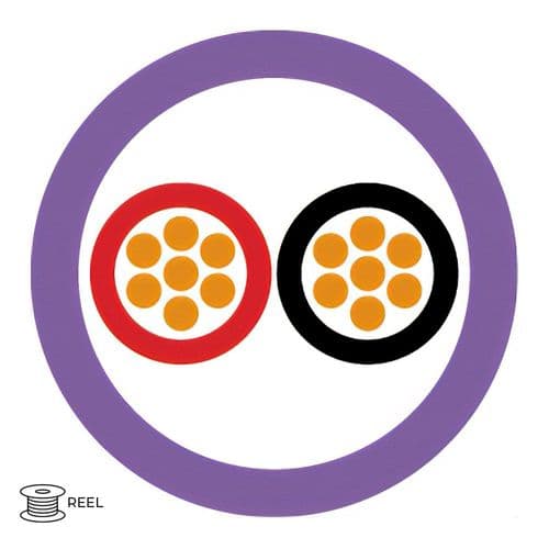 Quality Connectivity 14AWG 2 Core Speaker Flex Cable LSZH Purple (Reel)