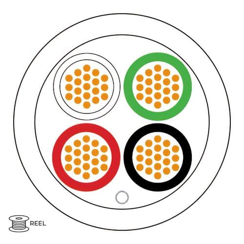 Quality Connectivity 16AWG 4 Core Speaker Flex Cable LSZH White (200m Reel)