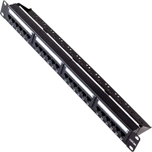 Quality Connectivity 1U 19" 24-Port CAT6A Patch Panel
