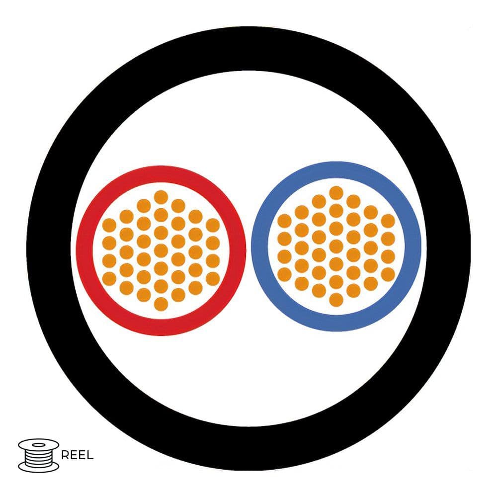 Quality Connectivity 2 Core 2.5mm2 Speaker Flex Cable LSZH Black (Reel)