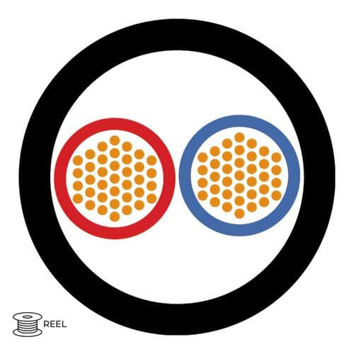 Quality Connectivity 2 Core 2.5mm2 Speaker Flex Cable LSZH Black (Reel)