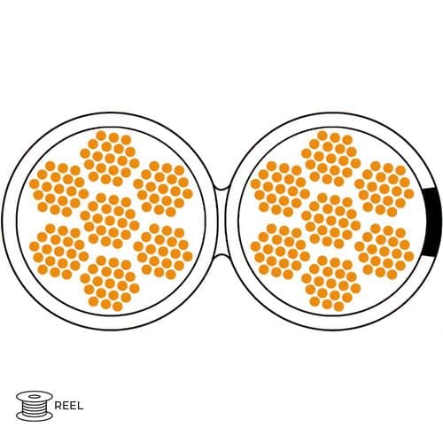 Quality Connectivity 2 Core 2.5mm2 Speaker Flex Cable PVC White (1m Cut to Length)