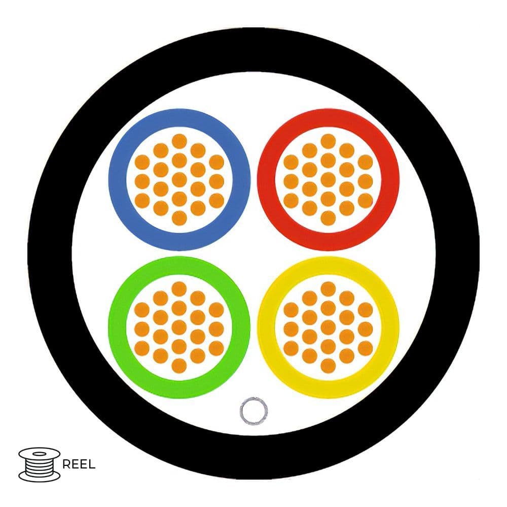 Quality Connectivity 4 Core 4.0mm2 Speaker Flex Cable PVC Black (Reel)