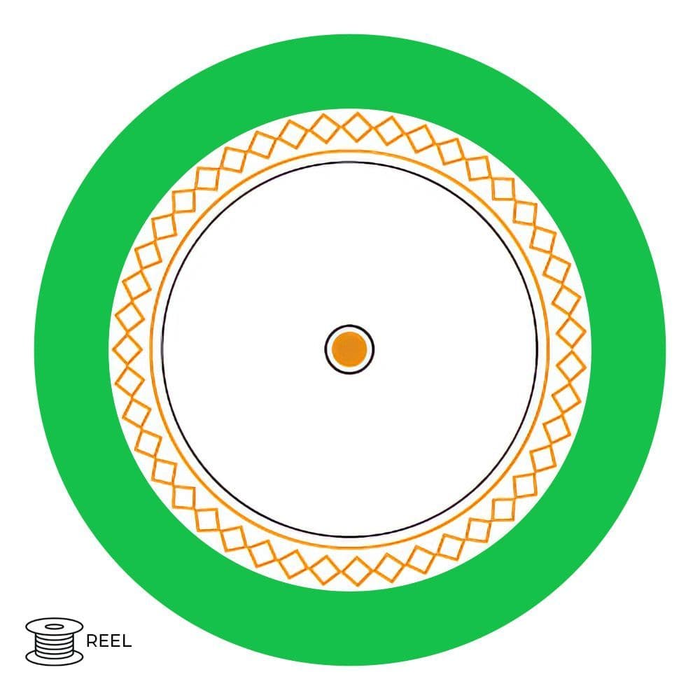 Quality Connectivity 75 Ohm b/u 1x0.58 CCTV Coaxial Cable Direct Burial Green (1m Cut to Length)