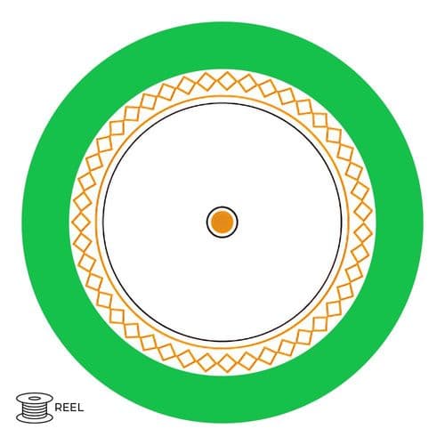 Quality Connectivity 75 Ohm b/u 1x0.58 CCTV Coaxial Cable Direct Burial Green (1m Cut to Length)