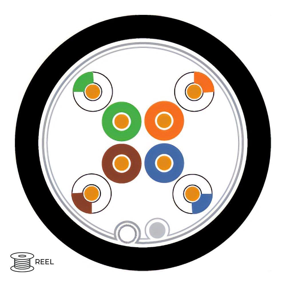 Quality Connectivity  CAT5e 100MHz F-UTP 4 Pair Direct Burial Cable Black (Reel)
