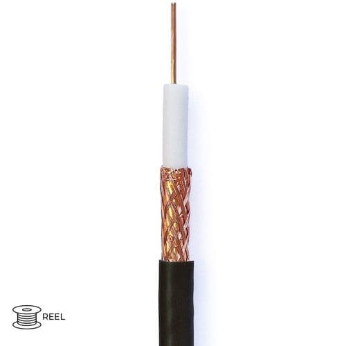 Quality Connectivity Class A+ 1.00mm 75 Satellite Coax LSF Cable Black