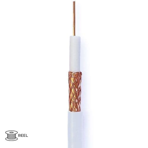 Quality Connectivity Class A+ 1.00mm 75 Satellite Coax LSZH Cable White