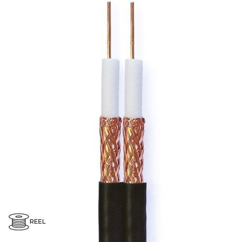 Quality Connectivity Class A+ 1.00mm 75 Twinsat Satellite Coax LSZH Cable Black
