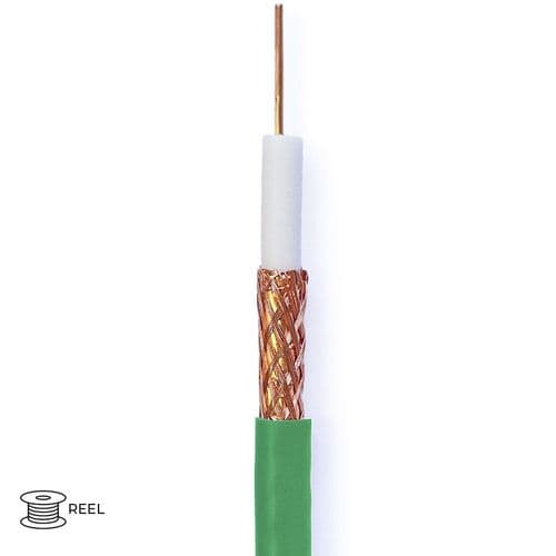 Quality Connectivity Class A+ 1.25mm 75 Satellite Coax Direct Burial Cable Green Cut to Length