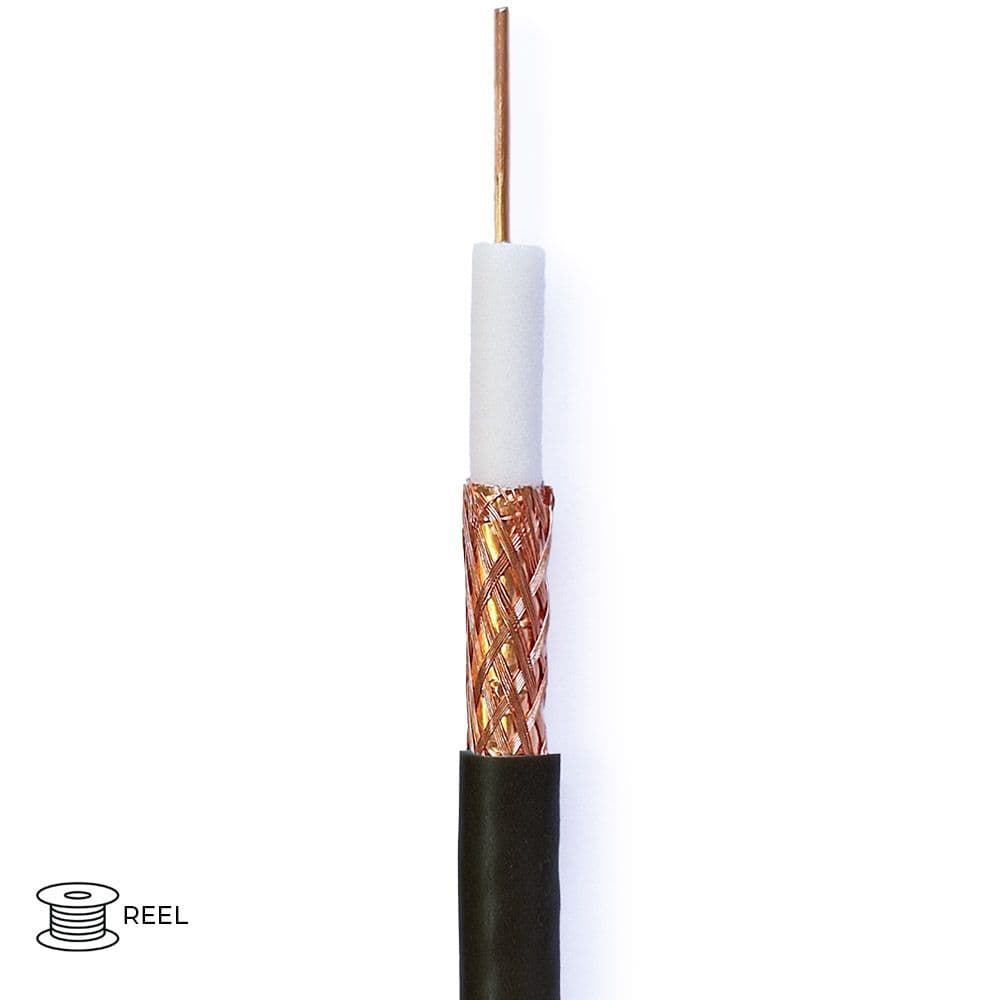 Quality Connectivity Class A+ 1.25mm 75 Satellite Coax LSZH Cable Black
