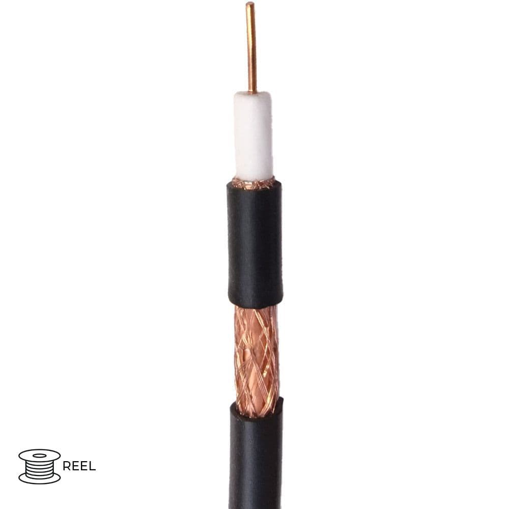 Quality Connectivity Class E 1.00mm 75 Satellite Coax External PE Cable Black
