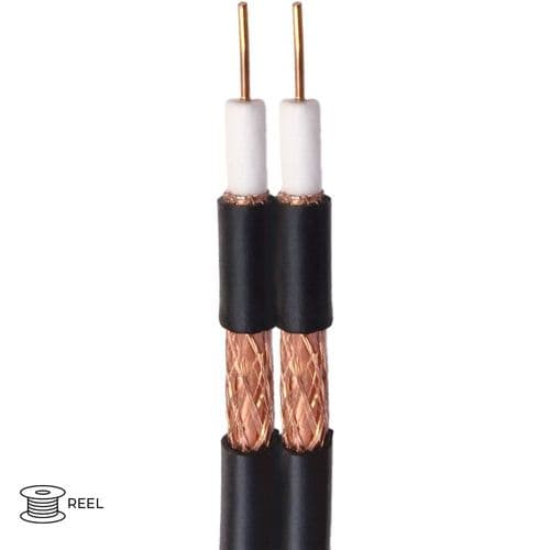 Quality Connectivity Class E 1.00mm 75 Twinsat Satellite Coax LSF Cable Black