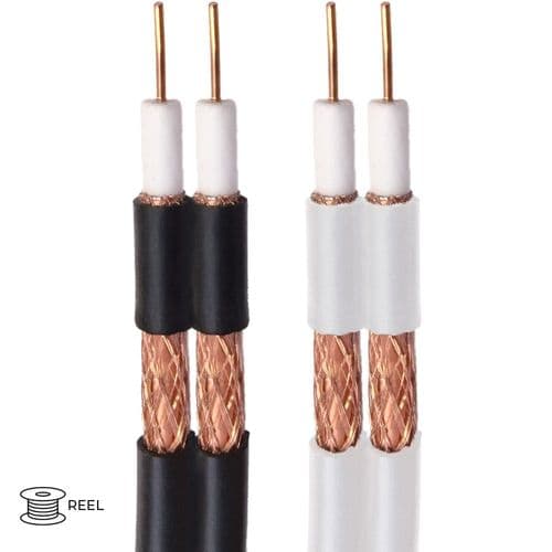 Quality Connectivity Class E 1.00mm 75 Twinsat Satellite Coax LSF Cable Black
