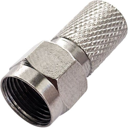 Quality Connectivity F-Type Male Screw On Connector With O-Ring Black