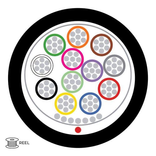 Quality Connectivity Type 2 BS4737 12 Core Alarm Flex Cable PE External Black Screened (Reel)