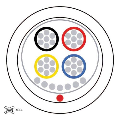 Quality Connectivity Type 2 BS4737 4 Core Alarm Flex Cable LSF Screened White (Reel)