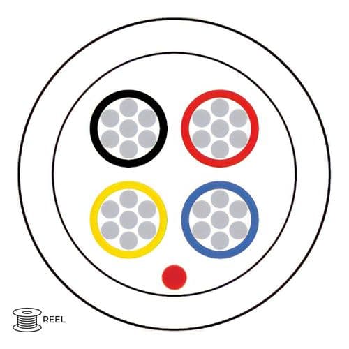 Quality Connectivity Type 2 BS4737 4 Core Alarm Flex Cable LSF White (Reel)
