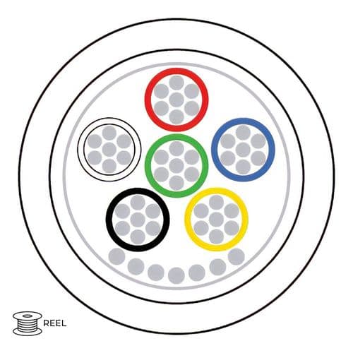 Quality Connectivity Type 2 BS4737 6 Core Alarm Flex Cable Cca White Screened (100m Reel)
