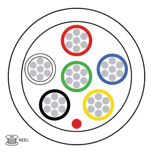 Quality Connectivity Type 2 BS4737 6 Core Alarm Flex Cable LSF White (Reel)