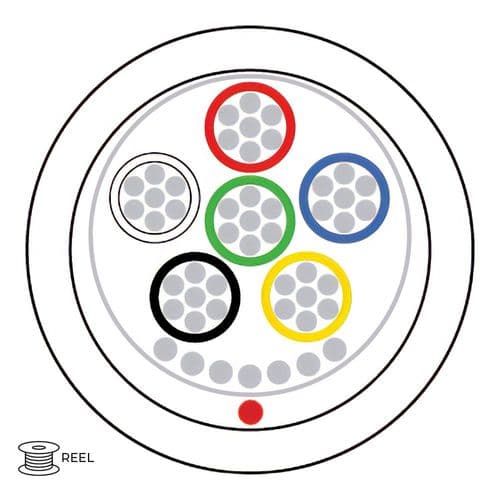 Quality Connectivity Type 2 BS4737 6 Core Alarm Flex Cable LSF White Screened (Reel)
