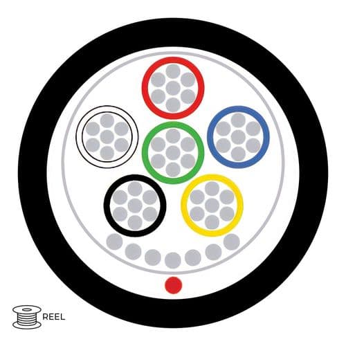 Quality Connectivity Type 2 BS4737 6 Core Alarm Flex Cable PE External Black Screened (Reel)