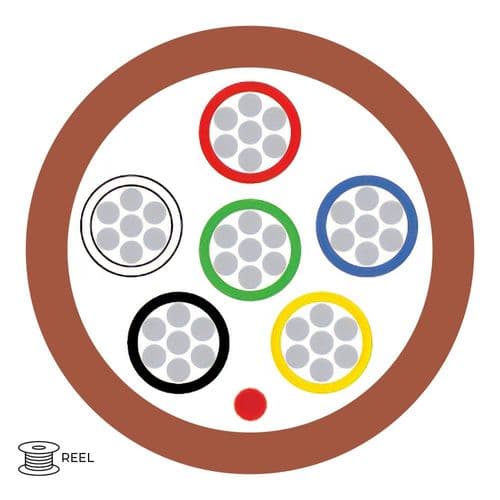 Quality Connectivity Type 2 BS4737 6 Core Alarm Flex Cable PVC Brown (100m Reel)