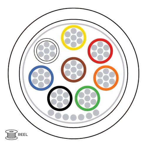 Quality Connectivity Type 2 BS4737 8 Core Alarm Flex Cable Cca White Screened (100m Reel)