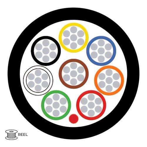 Quality Connectivity Type 2 BS4737 8 Core Alarm Flex Cable LSF Black (100m Reel)