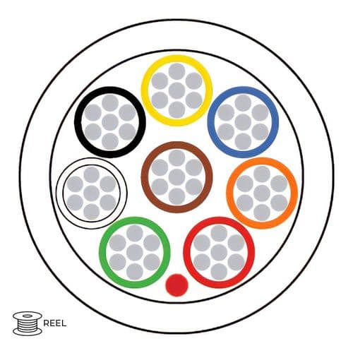 Quality Connectivity Type 2 BS4737 8 Core Alarm Flex Cable LSF White (Reel)