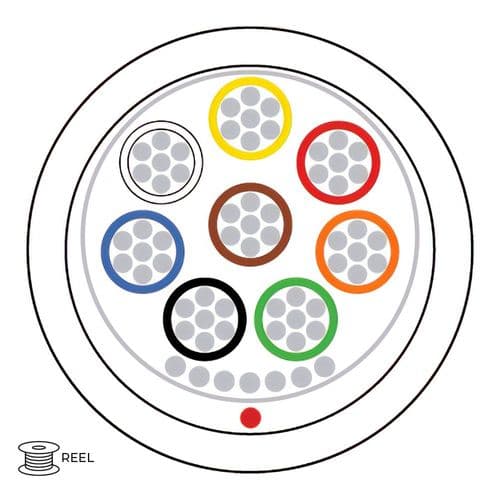 Quality Connectivity Type 2 BS4737 8 Core Alarm Flex Cable LSF White Screened (Reel)