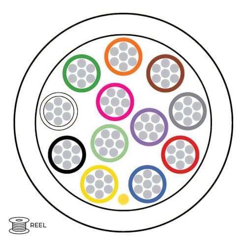 Quality Connectivity Type 3 BS4737 12 Core Alarm Flex Cable LSZH White (Reel)