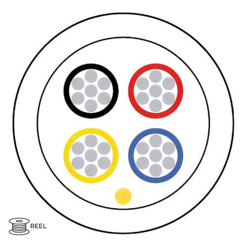 Quality Connectivity Type 3 BS4737 4 Core Alarm Flex Cable LSF White (100m Reel)