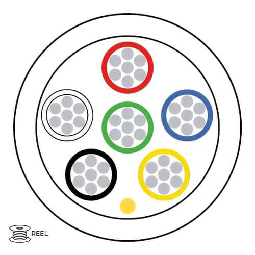 Quality Connectivity Type 3 BS4737 6 Core Alarm Flex Cable LSF White (100m Reel)