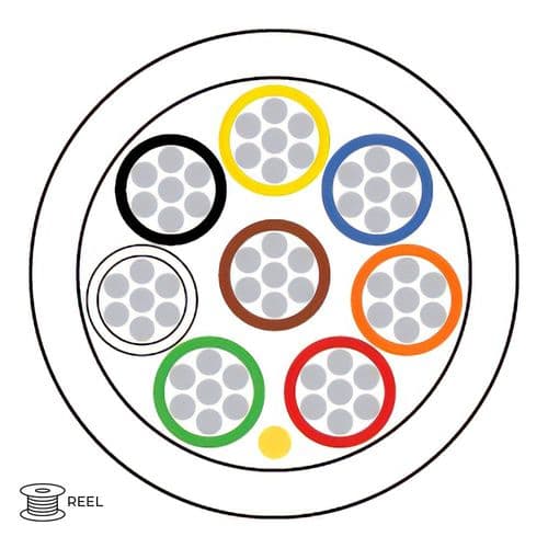 Quality Connectivity Type 3 BS4737 8 Core Alarm Flex Cable LSZH White (Reel)
