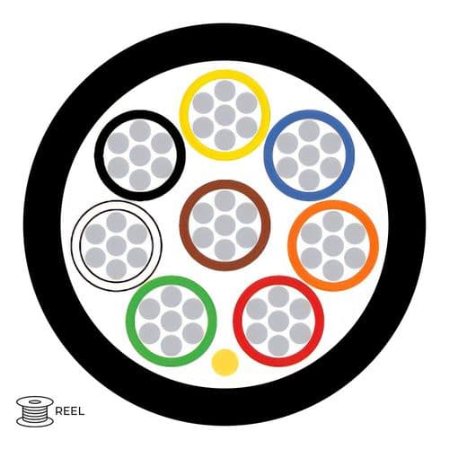 Quality Connectivity Type 3 BS4737 8 Core Alarm Flex Cable PE External Black (Reel)