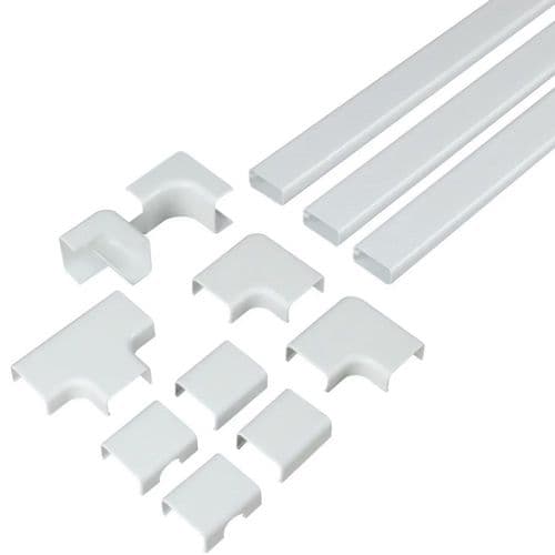 Sanus 10-Piece 45in x 1.5in PVC White Cord/Cable Organization Kit