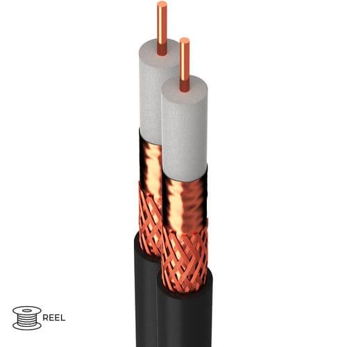 Webro 0.65mm 75 Ohm Twin Coax PVC Shotgun Cu Cable