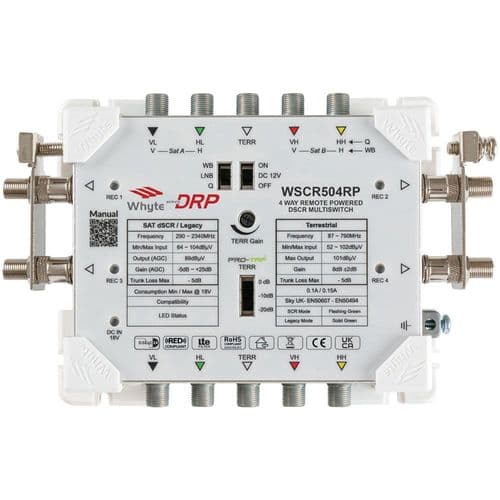 Whyte 5 Wire 4 Way SkyQ Remot Powered dSCR Multiswitch