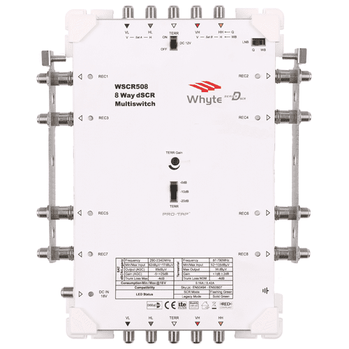 Whyte 5 Wire 8 Way SkyQ dSCR Cascadable Multiswitch