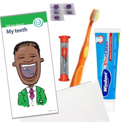 Children's Plaque Brushing Pack with toothpaste