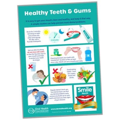 Healthy Gums & Teeth Poster (A2)